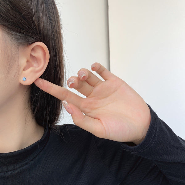 [Clover Jewelrys]Pendientes redondos brillantes y coloridos