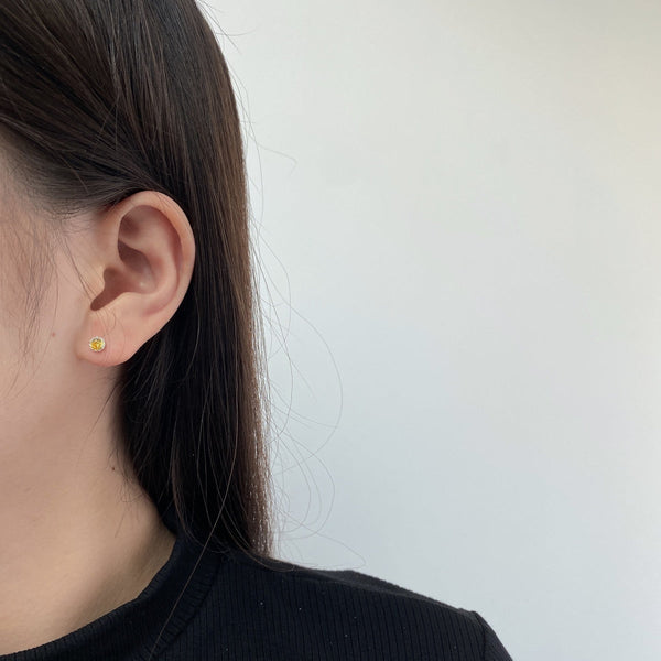 [Clover Jewelrys]Pendientes redondos brillantes y coloridos