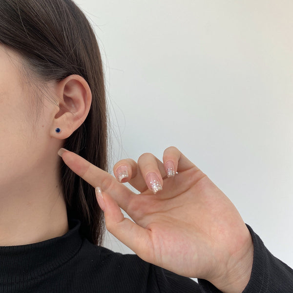 [Clover Jewelrys]Pendientes redondos brillantes y coloridos