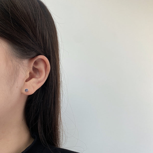 [Clover Jewelrys]Pendientes redondos brillantes y coloridos