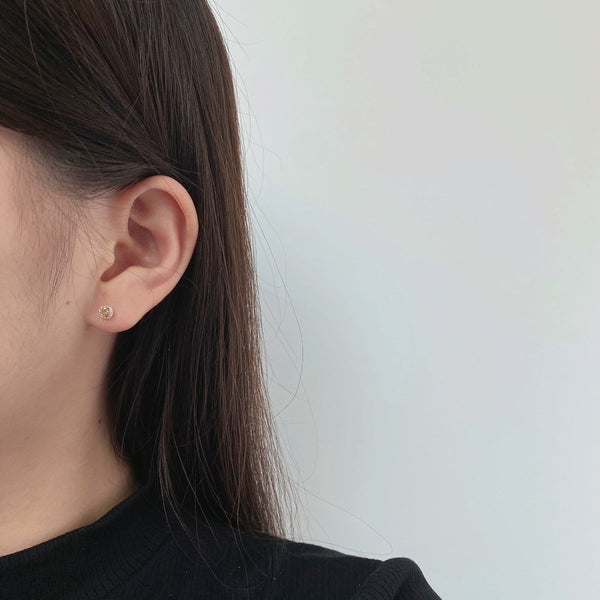 [Clover Jewelrys]Pendientes redondos brillantes y coloridos