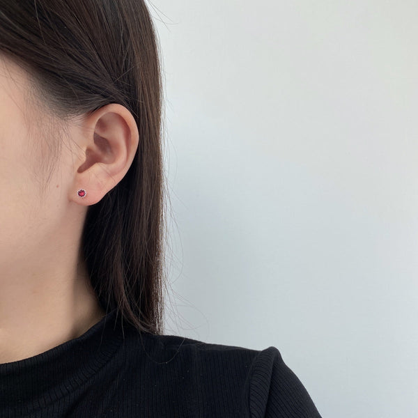 [Clover Jewelrys]Pendientes redondos brillantes y coloridos