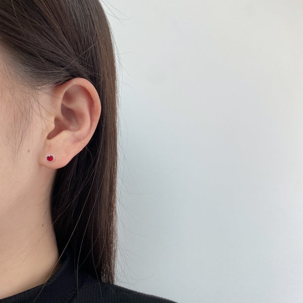 [Clover Jewelrys]Pendientes redondos brillantes y coloridos
