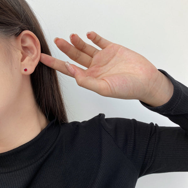 [Clover Jewelrys]Pendientes redondos brillantes y coloridos
