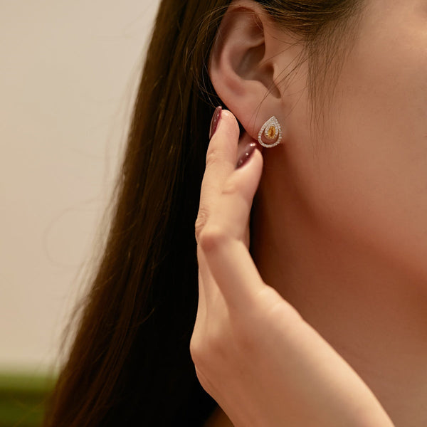 [Clover Jewelrys]Pendientes diarios delicados con forma de gota de agua brillante
