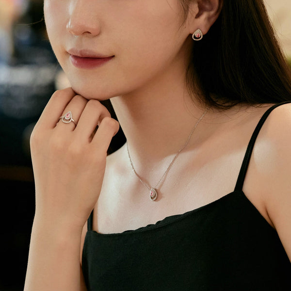 [Clover Jewelrys]Collar con circonita talla pera brillante