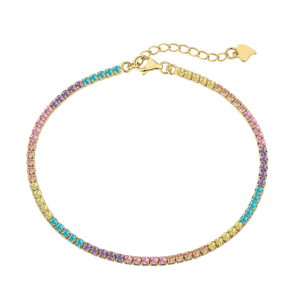 [Clover Jewelrys]Pulsera diaria deslumbrante colorida con corte redondo