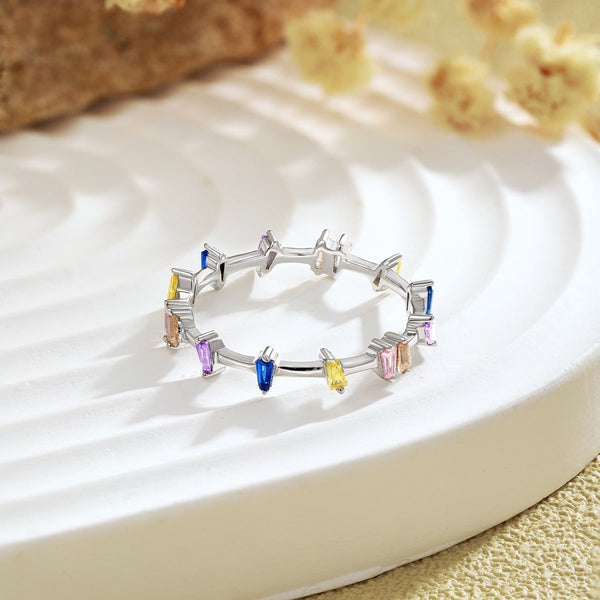 [Clover Jewelrys]Anillo diario de corte trapezoide único