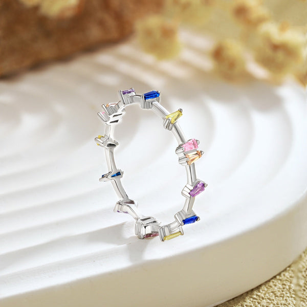 [Clover Jewelrys]Anillo diario de corte trapezoide único