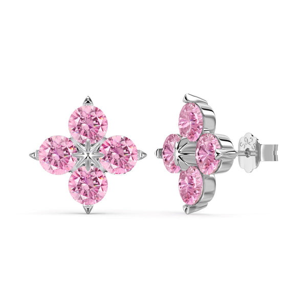 [Clover Jewelrys]Pendientes de trébol de cuatro hojas y estrella de ocho puntas