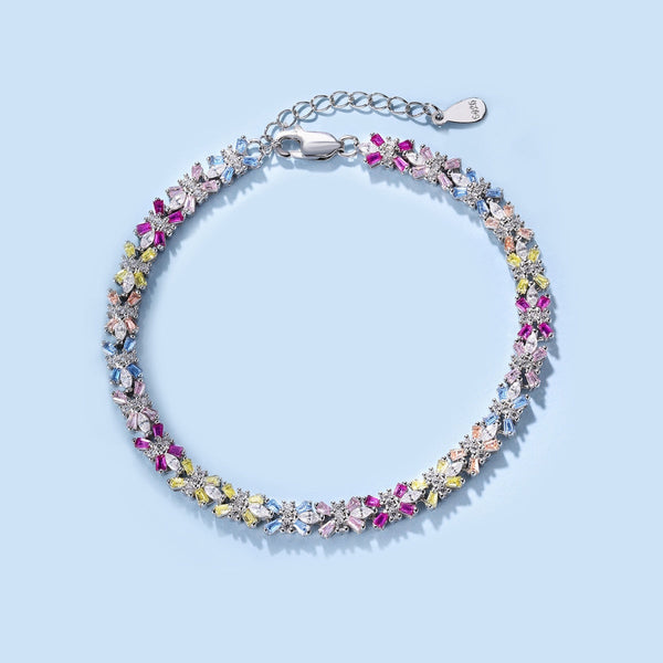 [Clover Jewelrys]Pulsera de Fiesta de Corte Esmeralda Radiante y Colorida