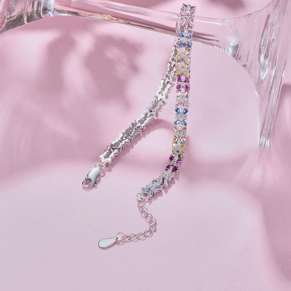 [Clover Jewelrys]Pulsera de Fiesta de Corte Esmeralda Radiante y Colorida
