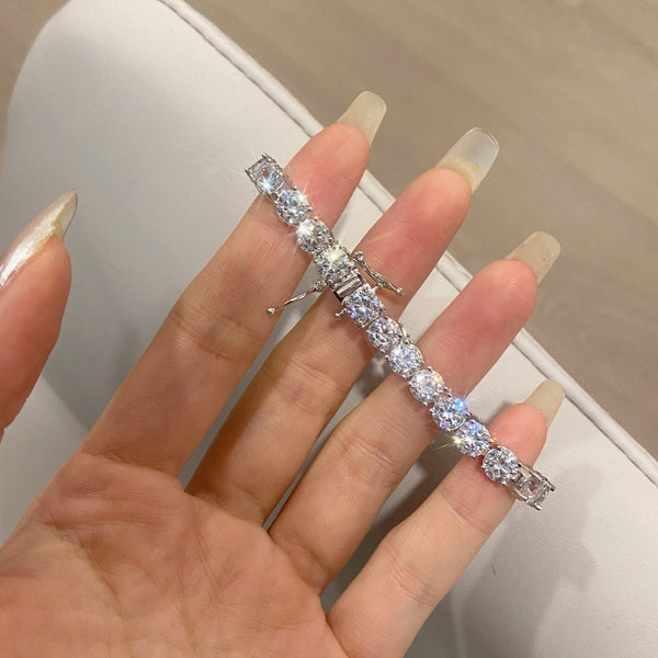 [Clover Jewelrys]Pulsera de boda redonda con corte brillante y adornada