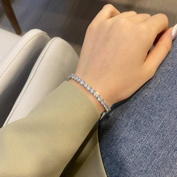 [Clover Jewelrys]Pulsera de boda redonda con corte brillante y adornada
