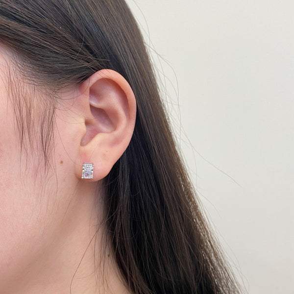 [Clover Jewelrys]Pendientes diarios de corte princesa radiantes y lujosos
