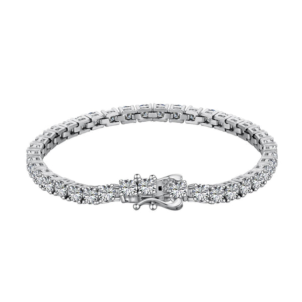[Clover Jewelrys]Pulsera de tenis con circonitas de corte redondo, lujosa y ornamentada