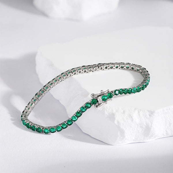 [Clover Jewelrys]Pulsera de Fiesta Redonda de Corte Radiante y Colorido