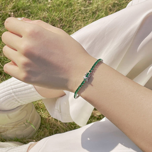 [Clover Jewelrys]Pulsera de Fiesta Redonda de Corte Radiante y Colorido