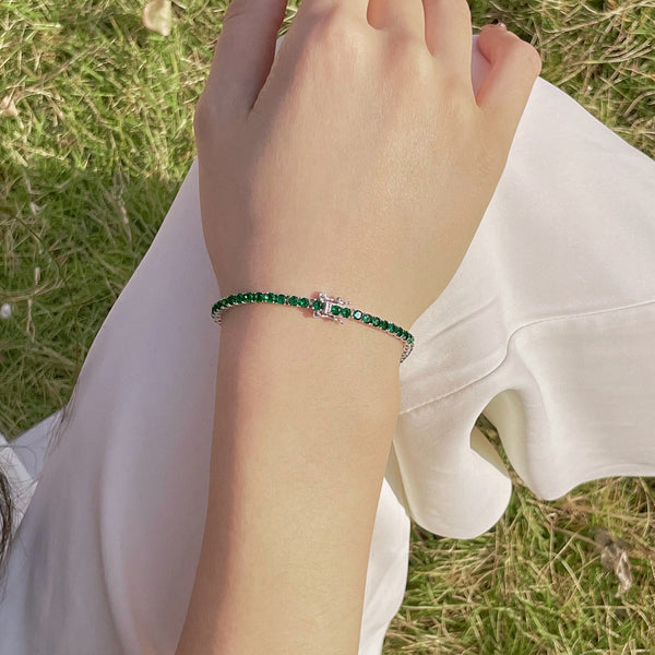 [Clover Jewelrys]Pulsera de Fiesta Redonda de Corte Radiante y Colorido