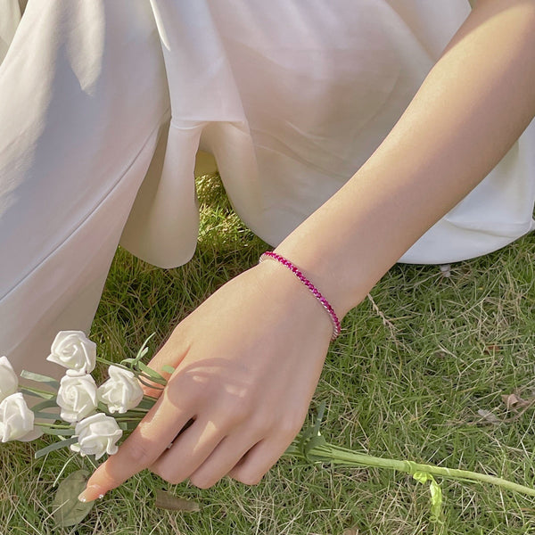 [Clover Jewelrys]Pulsera de Fiesta Redonda de Corte Radiante y Colorido