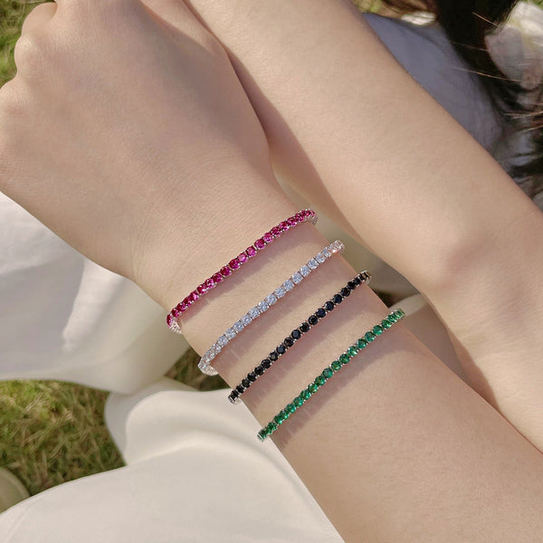 [Clover Jewelrys]Pulsera de Fiesta Redonda de Corte Radiante y Colorido