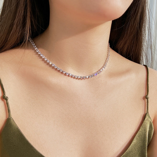 [Clover Joyas] Collar tenis de corazón tallado adornado