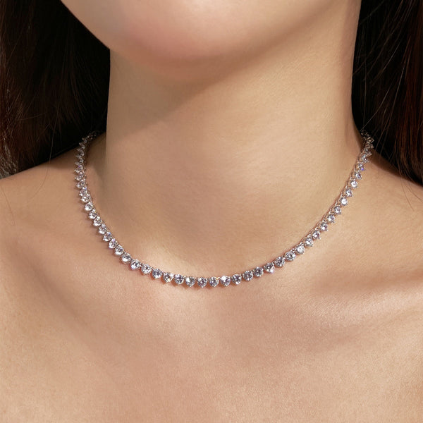 [Clover Joyas] Collar tenis de corazón tallado adornado