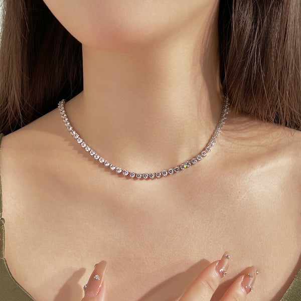 [Clover Joyas] Collar tenis de corazón tallado adornado
