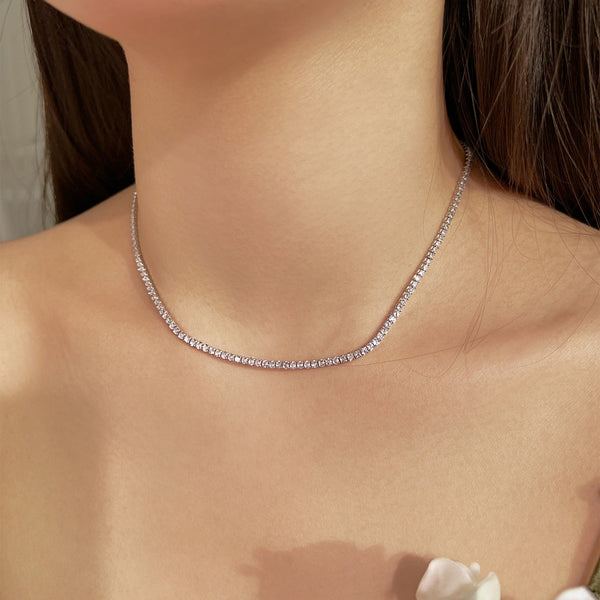 [Clover Jewelrys]Delicado Collar Tenis con Forma Redonda
