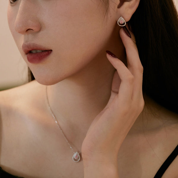 [Clover Jewelrys]Pendientes diarios delicados con forma de gota de agua brillante