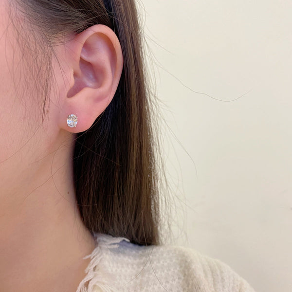 [Clover Jewelrys]Pendientes Ovalados Clásicos Dignos Elegantes