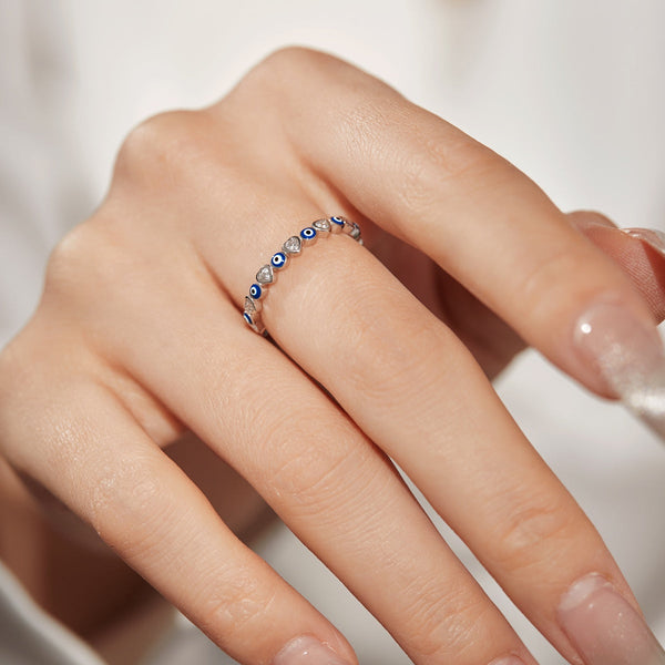 [CloverJewelrys]Anillo Diario Radiante con Forma Redonda y Colorida