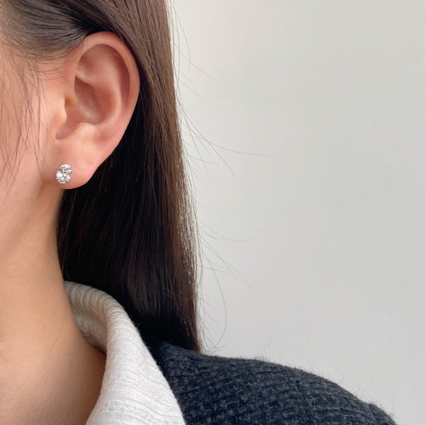 [Clover Jewelrys]Pendientes Ovalados Clásicos Dignos Elegantes