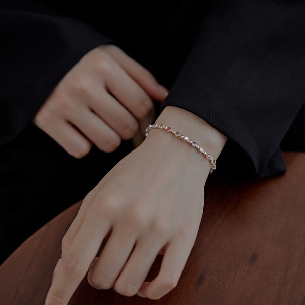[Clover Jewelrys]Pulsera de Fiesta con Brillantes y Exquisitos Diamantes de Talla Redonda