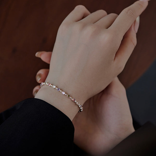 [Clover Jewelrys]Pulsera de Fiesta con Brillantes y Exquisitos Diamantes de Talla Redonda