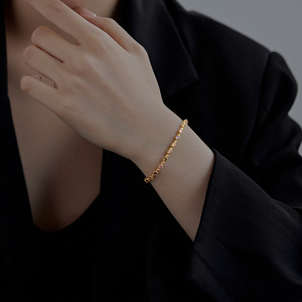[Clover Jewelrys]Pulsera de Fiesta con Brillantes y Exquisitos Diamantes de Talla Redonda