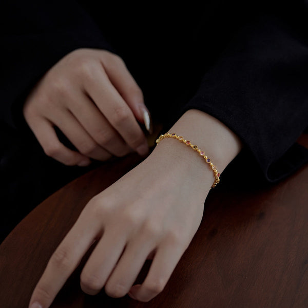[Clover Jewelrys]Pulsera de Fiesta con Brillantes y Exquisitos Diamantes de Talla Redonda