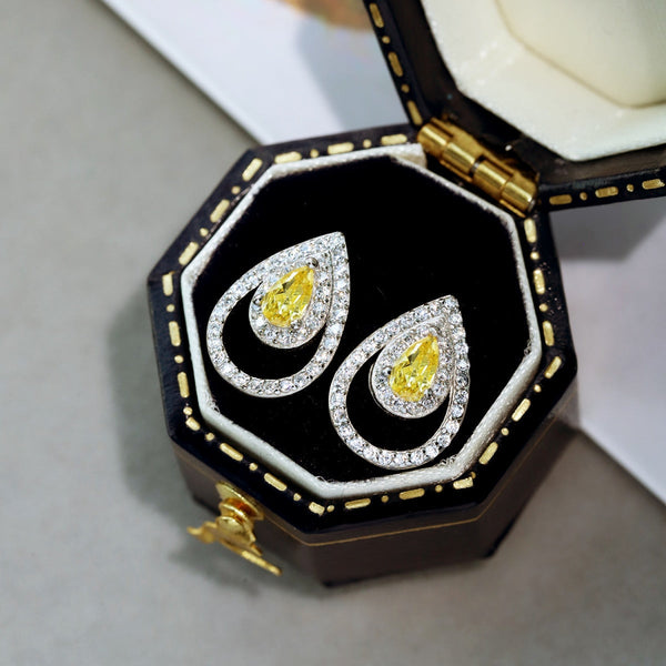 [Clover Jewelrys]Pendientes diarios delicados con forma de gota de agua brillante
