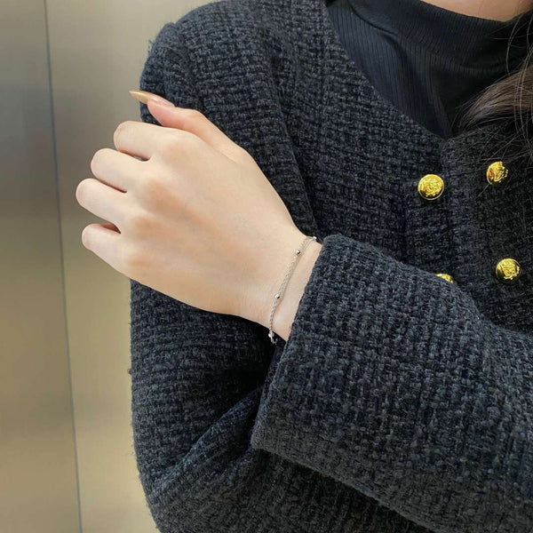 [Clover Jewelrys]Delicada Pulsera de Doble Capa con Cuentas