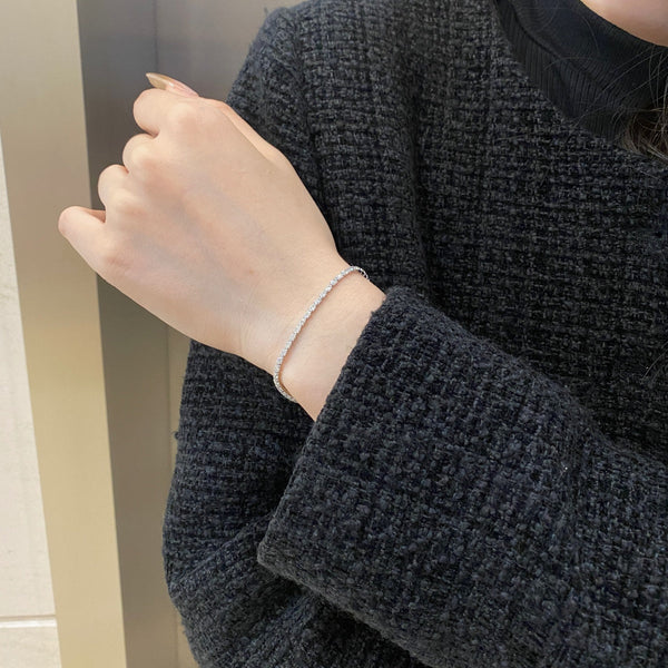 [Clover Jewelrys]Elegante pulsera diaria con corte esmeralda