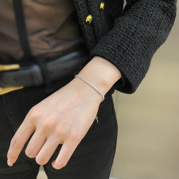 [Clover Jewelrys]Elegante pulsera diaria con corte esmeralda