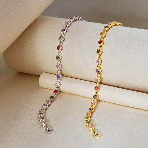 [Clover Jewelrys]Pulsera de Fiesta con Brillantes y Exquisitos Diamantes de Talla Redonda
