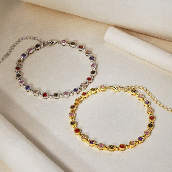 [Clover Jewelrys]Pulsera de Fiesta con Brillantes y Exquisitos Diamantes de Talla Redonda