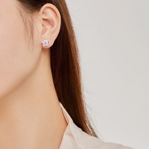 [Clover Jewelrys]Pendientes diarios octagonales ornamentados de colores