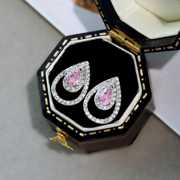 [Clover Jewelrys]Pendientes diarios delicados con forma de gota de agua brillante