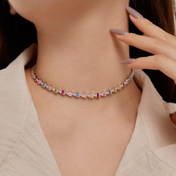[Clover Jewelrys]Collar radiante de arcoíris de colores