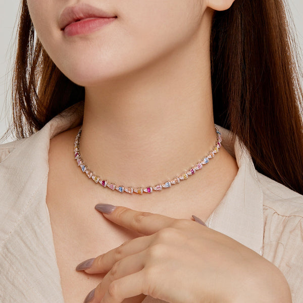 [Clover Jewelrys]Collar radiante de arcoíris de colores