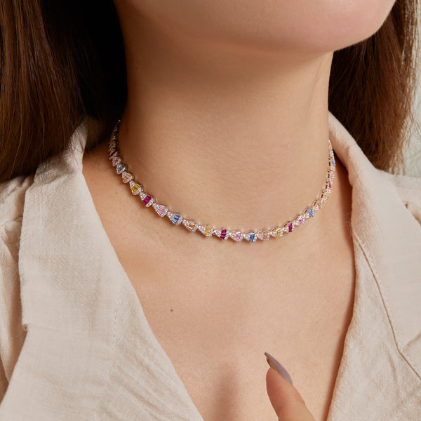 [Clover Jewelrys]Collar radiante de arcoíris de colores