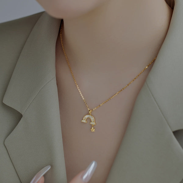 [Clover Jewelrys]Collar único de estrella arcoíris