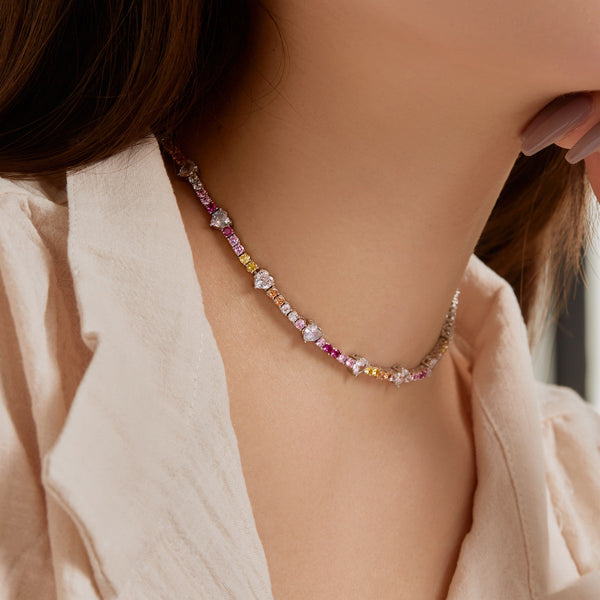 [Clover Jewelrys]Delicada Cadena Tennis de Arcoíris de Colores